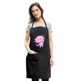 Cute Axolotl Apron Axolotl Lovers Gift Adjustable Apron - black