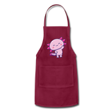 Cute Axolotl Apron Axolotl Lovers Gift Adjustable Apron - burgundy