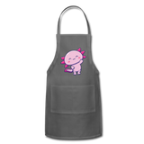 Cute Axolotl Apron Axolotl Lovers Gift Adjustable Apron - charcoal