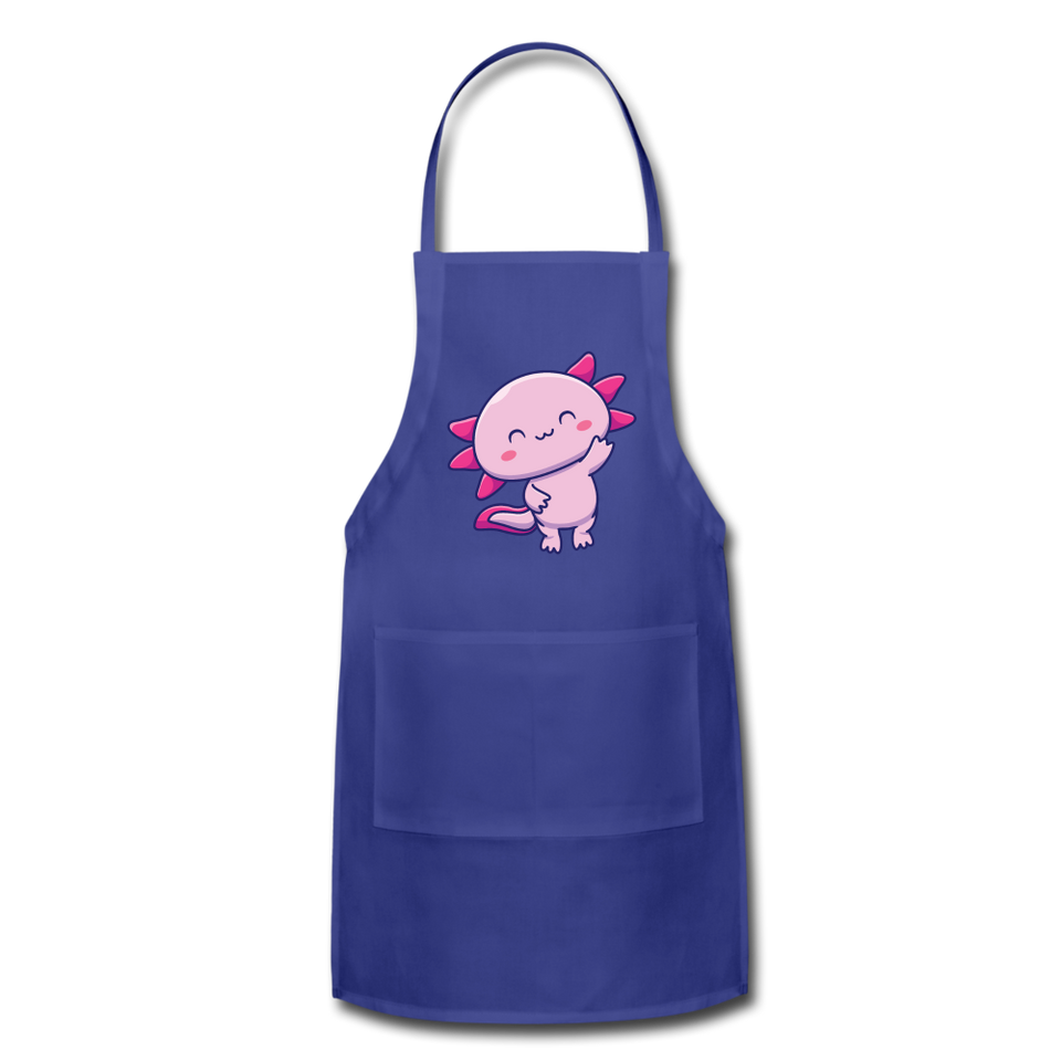Cute Axolotl Apron Axolotl Lovers Gift Adjustable Apron - royal blue