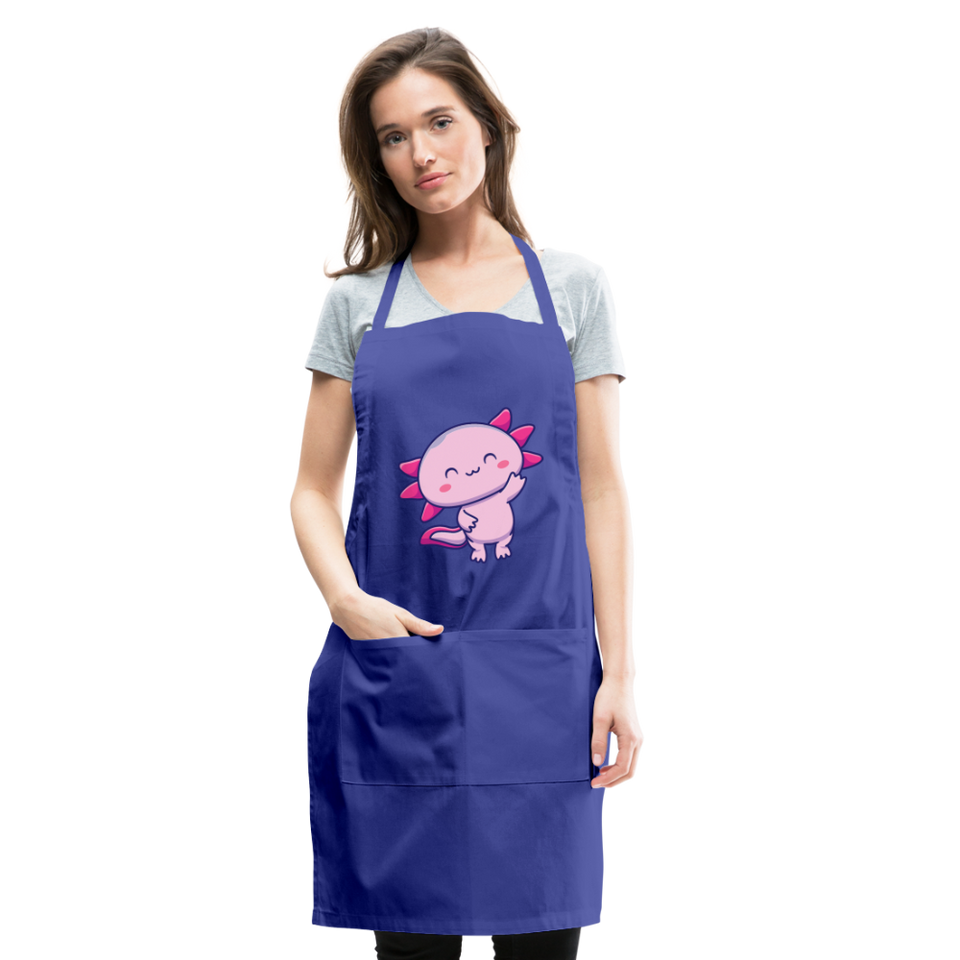 Cute Axolotl Apron Axolotl Lovers Gift Adjustable Apron - royal blue