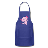 Cute Axolotl Apron Axolotl Lovers Gift Adjustable Apron - royal blue