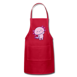 Cute Axolotl Apron Axolotl Lovers Gift Adjustable Apron - red