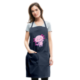 Cute Axolotl Apron Axolotl Lovers Gift Adjustable Apron - navy