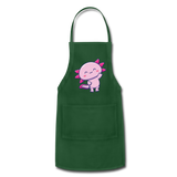 Cute Axolotl Apron Axolotl Lovers Gift Adjustable Apron - forest green