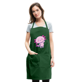 Cute Axolotl Apron Axolotl Lovers Gift Adjustable Apron - forest green