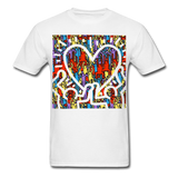 Keith Haring shirt People Love Heart Graphic Street Art T-Shirt Size S-6XL - white