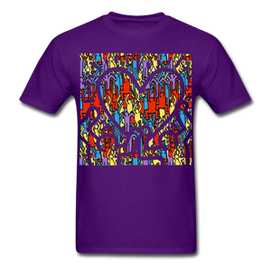 Keith Haring shirt People Love Heart Graphic Street Art T-Shirt Size S-6XL - purple