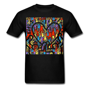 Keith Haring shirt People Love Heart Graphic Street Art T-Shirt Size S-6XL - black