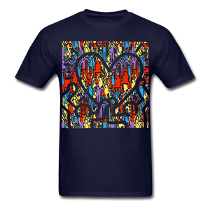 Keith Haring shirt People Love Heart Graphic Street Art T-Shirt Size S-6XL - navy