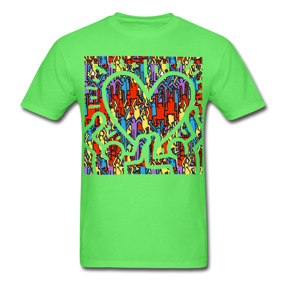 Keith Haring shirt People Love Heart Graphic Street Art T-Shirt Size S-6XL - kiwi