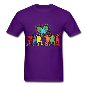 Keith Haring shirt Graphic Street Art T-Shirt - purple