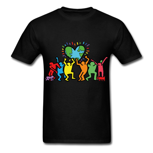 Keith Haring shirt Graphic Street Art T-Shirt - black