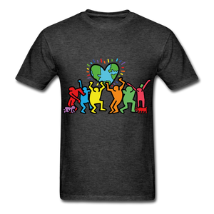 Keith Haring shirt Graphic Street Art T-Shirt - heather black