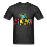 Keith Haring shirt Graphic Street Art T-Shirt - heather black