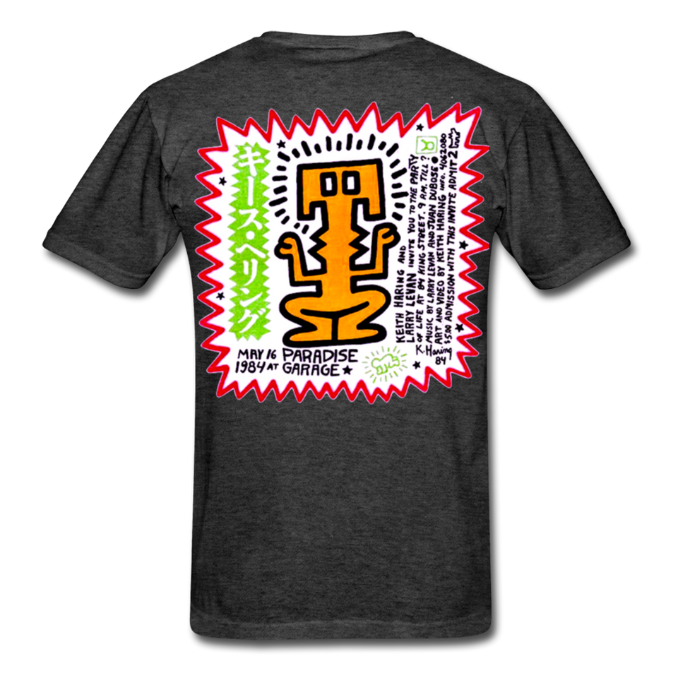 Keith Haring shirt Graphic Street Art T-Shirt - heather black