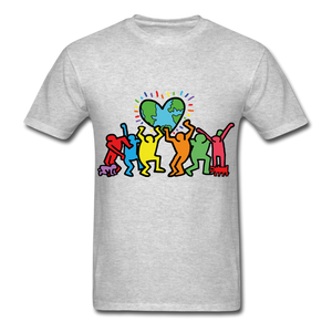 Keith Haring shirt Graphic Street Art T-Shirt - heather gray