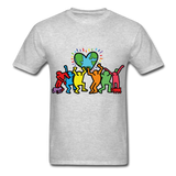 Keith Haring shirt Graphic Street Art T-Shirt - heather gray