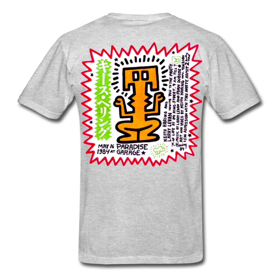 Keith Haring shirt Graphic Street Art T-Shirt - heather gray