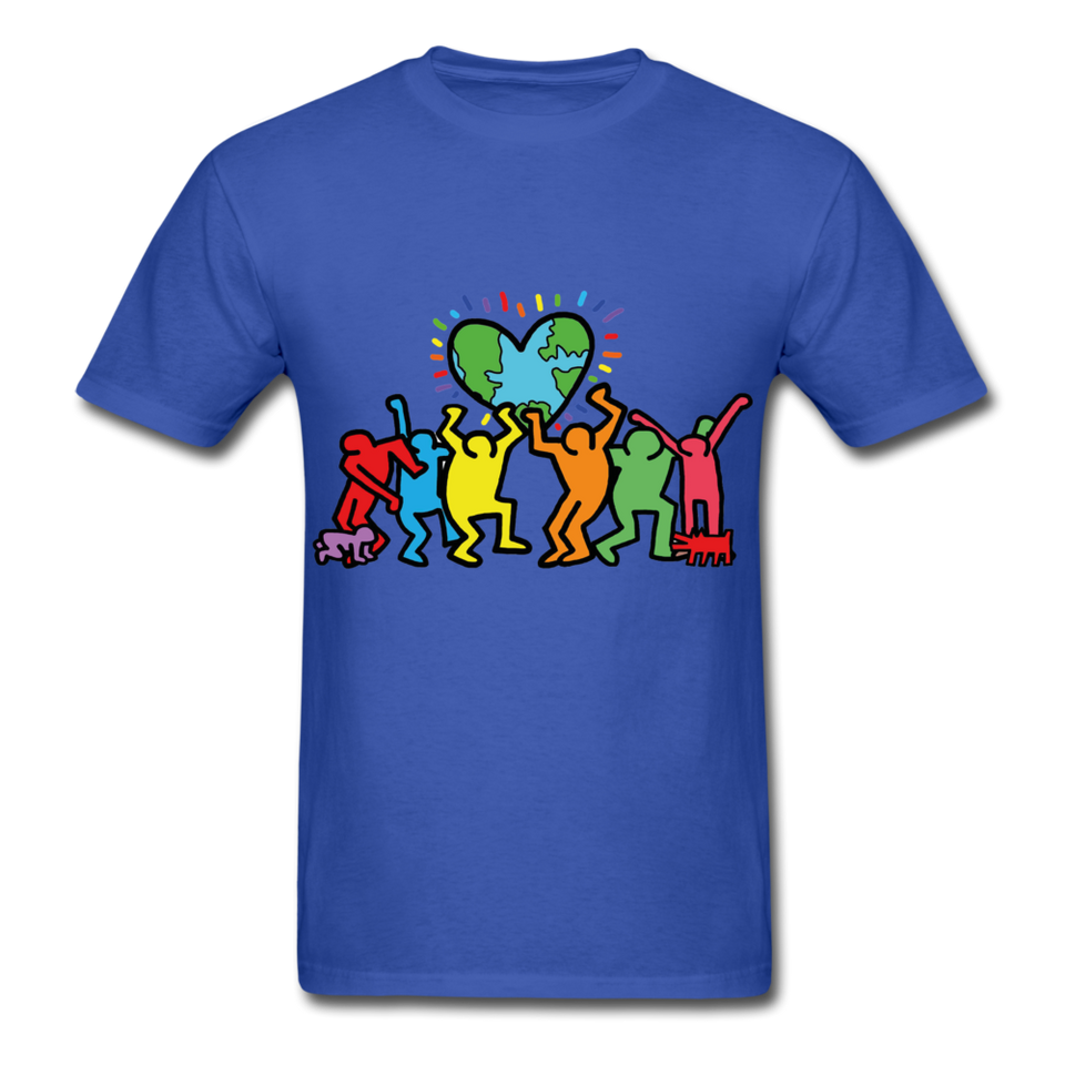 Keith Haring shirt Graphic Street Art T-Shirt - royal blue