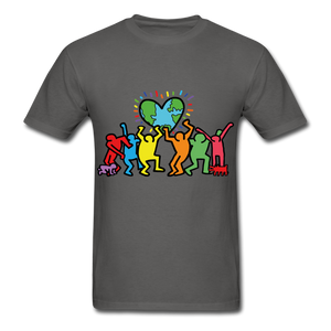 Keith Haring shirt Graphic Street Art T-Shirt - charcoal