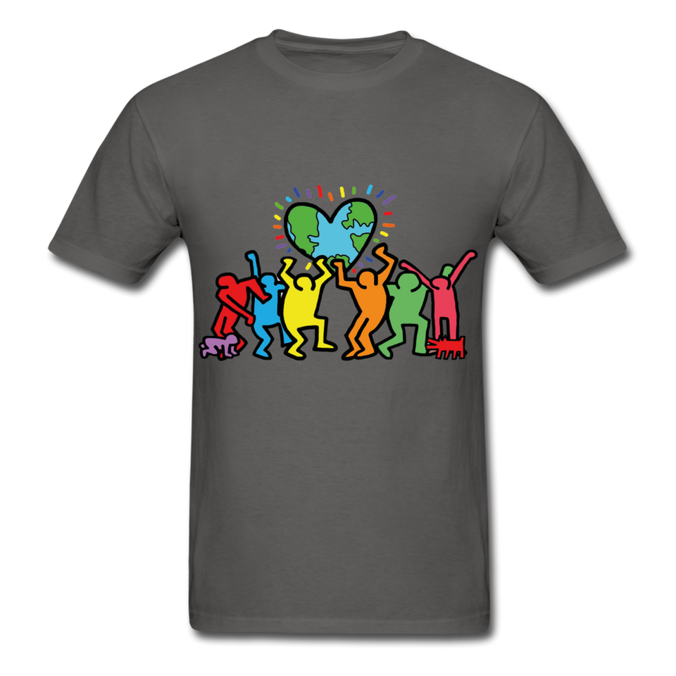Keith Haring shirt Graphic Street Art T-Shirt - charcoal
