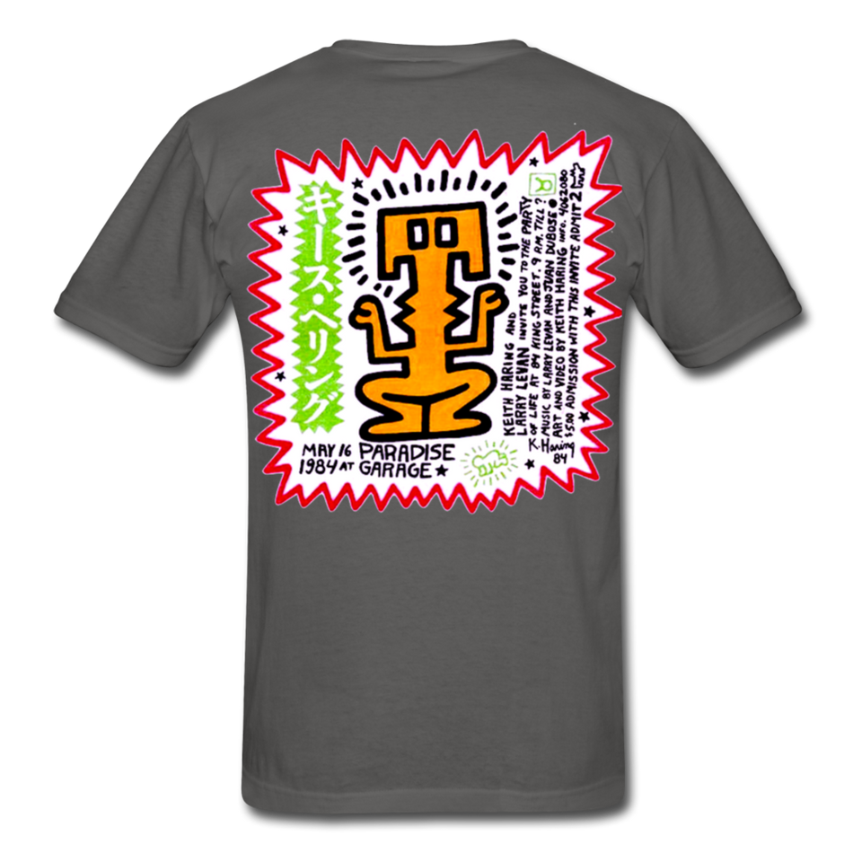 Keith Haring shirt Graphic Street Art T-Shirt - charcoal