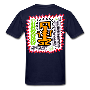 Keith Haring shirt Graphic Street Art T-Shirt - navy