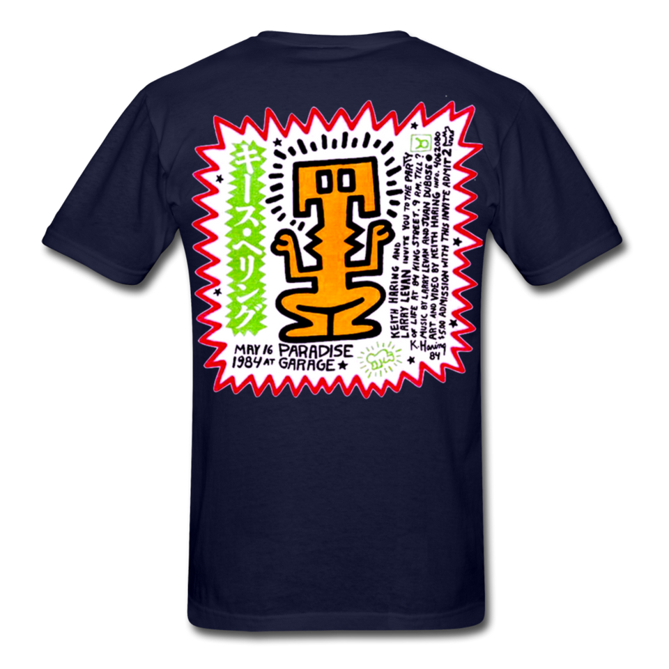 Keith Haring shirt Graphic Street Art T-Shirt - navy