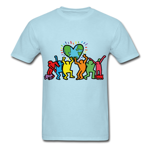 Keith Haring shirt Graphic Street Art T-Shirt - powder blue
