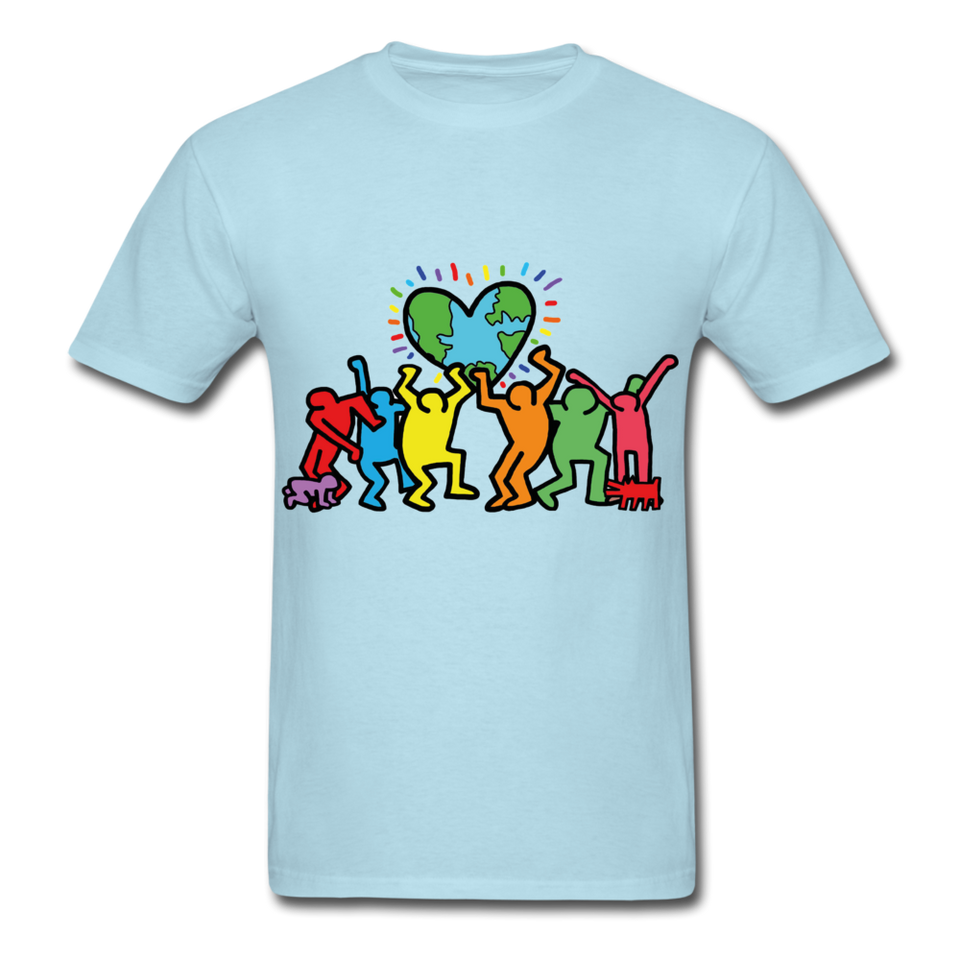 Keith Haring shirt Graphic Street Art T-Shirt - powder blue