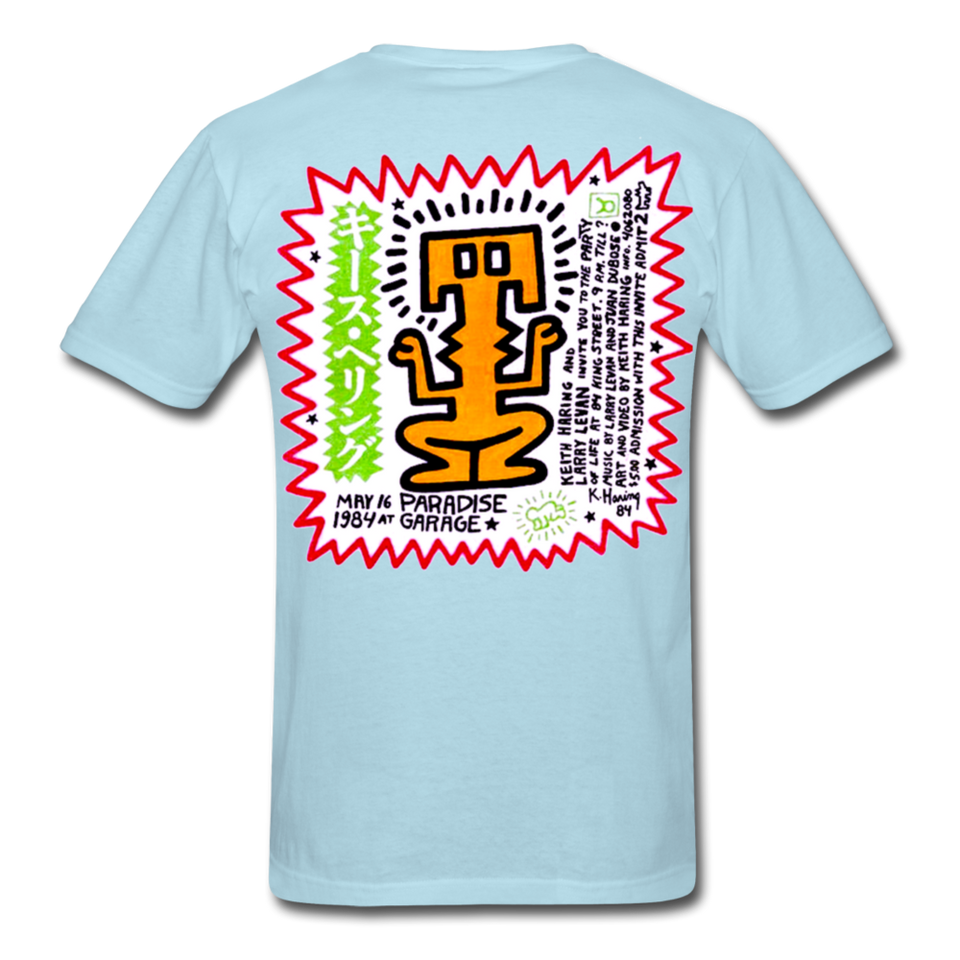 Keith Haring shirt Graphic Street Art T-Shirt - powder blue