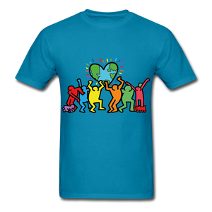 Keith Haring shirt Graphic Street Art T-Shirt - turquoise