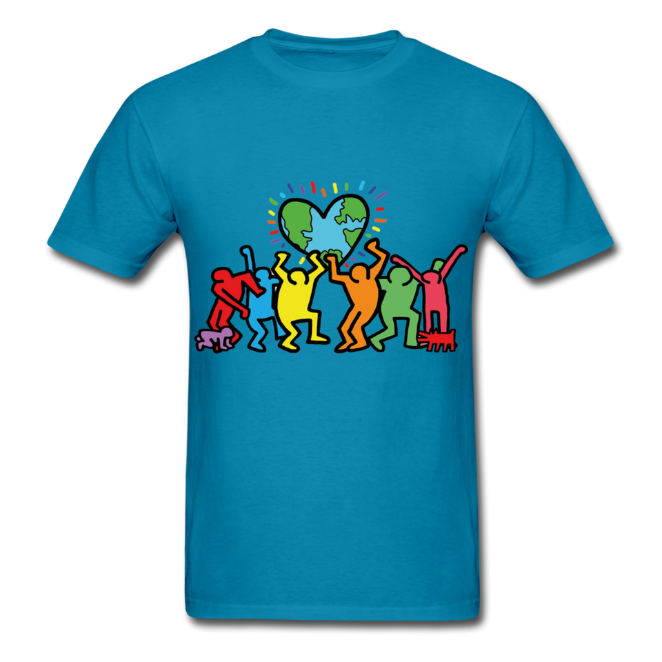 Keith Haring shirt Graphic Street Art T-Shirt - turquoise