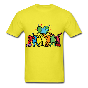 Keith Haring shirt Graphic Street Art T-Shirt - yellow