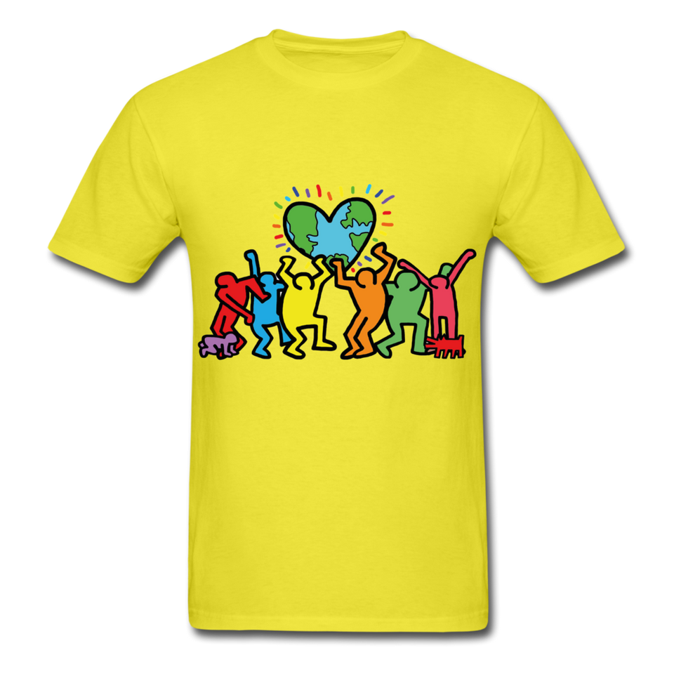 Keith Haring shirt Graphic Street Art T-Shirt - yellow