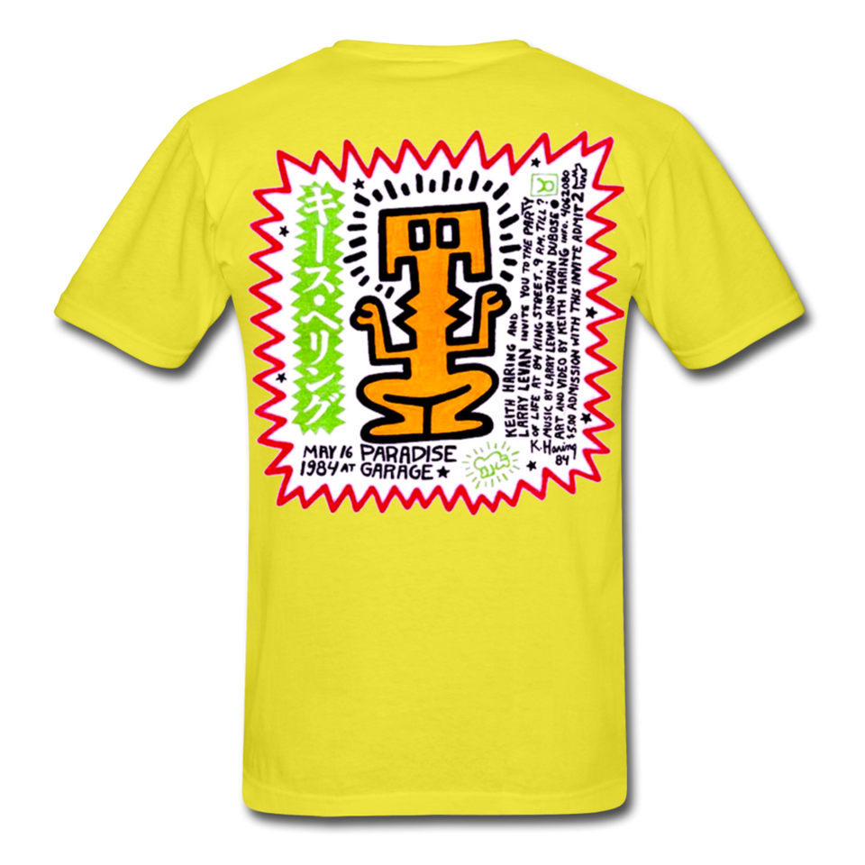 Keith Haring shirt Graphic Street Art T-Shirt - yellow
