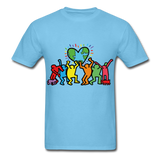 Keith Haring shirt Graphic Street Art T-Shirt - aquatic blue