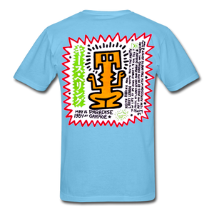 Keith Haring shirt Graphic Street Art T-Shirt - aquatic blue
