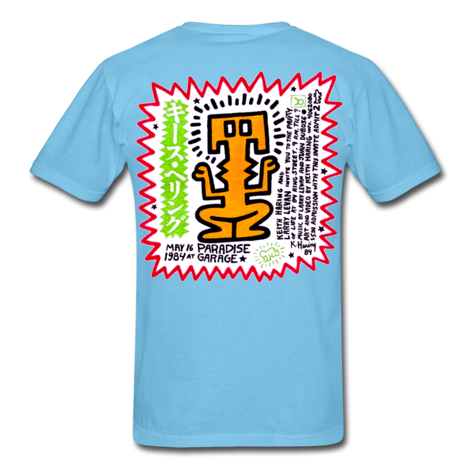 Keith Haring shirt Graphic Street Art T-Shirt - aquatic blue