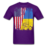 Ukraine Flag shirt Proud American Ukrainian Root Immigrant T-Shirt Size S-6XL - purple