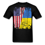 Ukraine Flag shirt Proud American Ukrainian Root Immigrant T-Shirt Size S-6XL - black