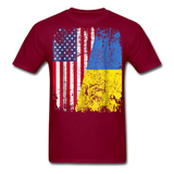 Ukraine Flag shirt Proud American Ukrainian Root Immigrant T-Shirt Size S-6XL - burgundy