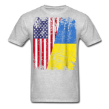 Ukraine Flag shirt Proud American Ukrainian Root Immigrant T-Shirt Size S-6XL - heather gray