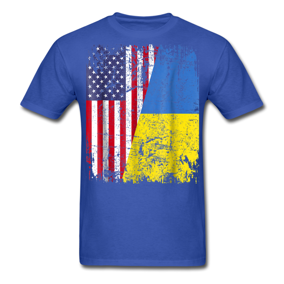 Ukraine Flag shirt Proud American Ukrainian Root Immigrant T-Shirt Size S-6XL - royal blue