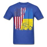 Ukraine Flag shirt Proud American Ukrainian Root Immigrant T-Shirt Size S-6XL - royal blue