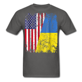 Ukraine Flag shirt Proud American Ukrainian Root Immigrant T-Shirt Size S-6XL - charcoal