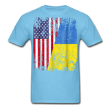 Ukraine Flag shirt Proud American Ukrainian Root Immigrant T-Shirt Size S-6XL - aquatic blue