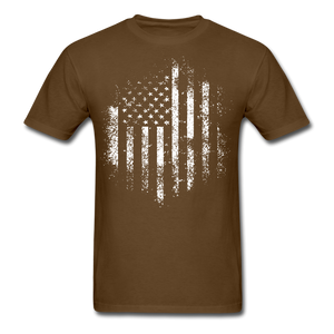 USA Distressed Flag Men T Shirt Patriotic American Tee T-Shirt Size S-6XL - brown