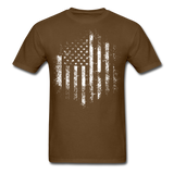 USA Distressed Flag Men T Shirt Patriotic American Tee T-Shirt Size S-6XL - brown